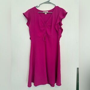 Elegant Fuchsia Ruffle Sleeve Top